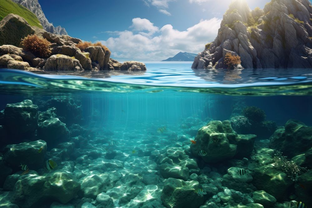 Nature ocean outdoors land. AI generated Image by rawpixel.