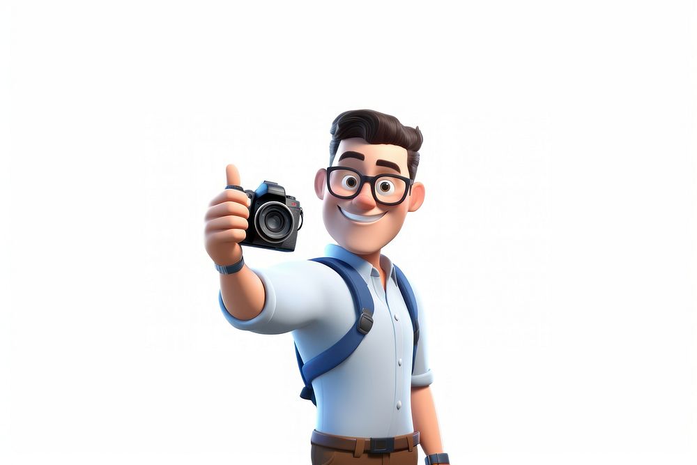 Cartoon holding camera adult. AI generated Image by rawpixel.