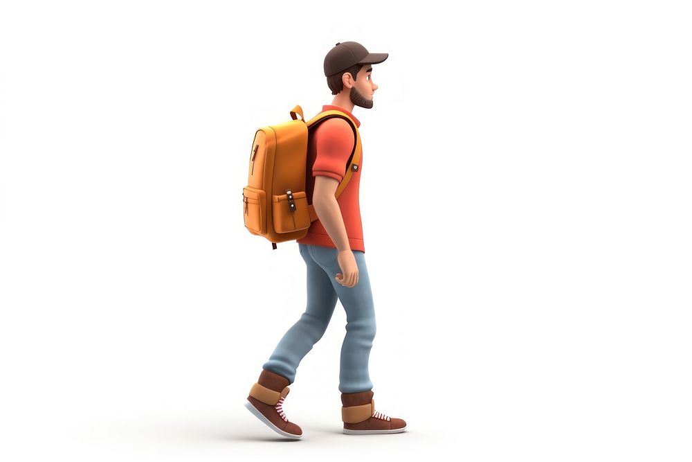 Backpack standing walking adult. AI generated Image by rawpixel.
