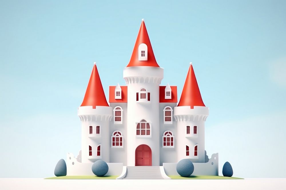 Castle architecture building cartoon. 