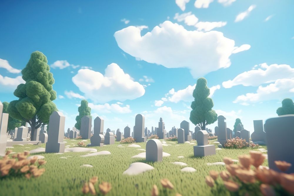 Landscape tombstone graveyard outdoors. AI generated Image by rawpixel.