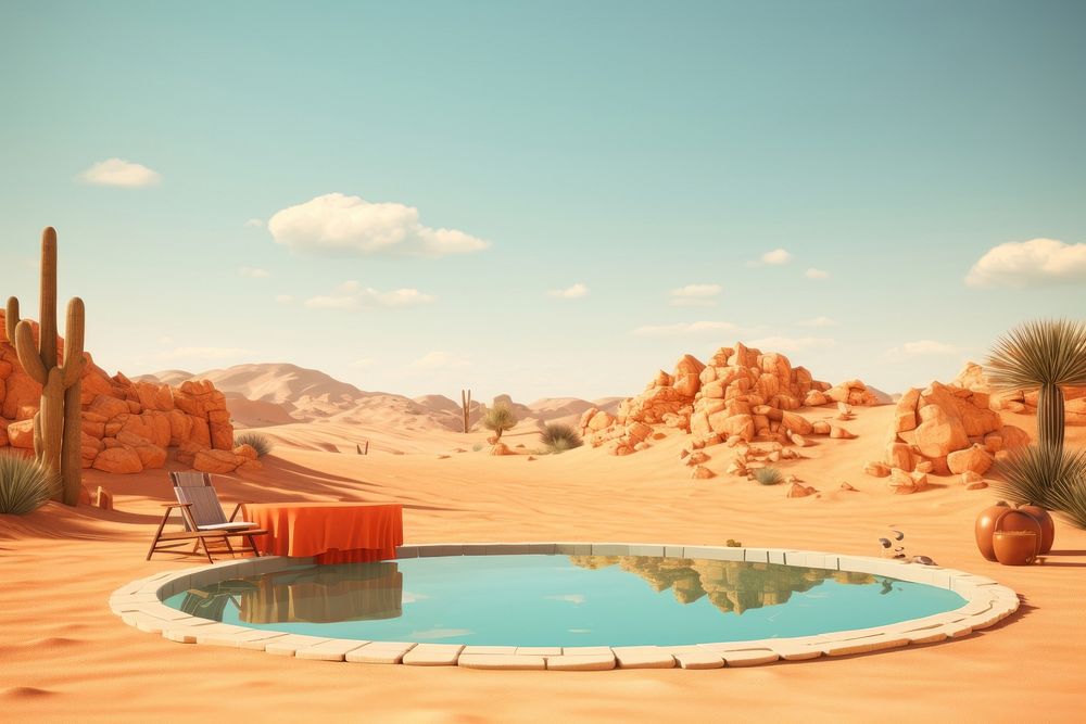 Desert architecture landscape outdoors. AI generated Image by rawpixel.