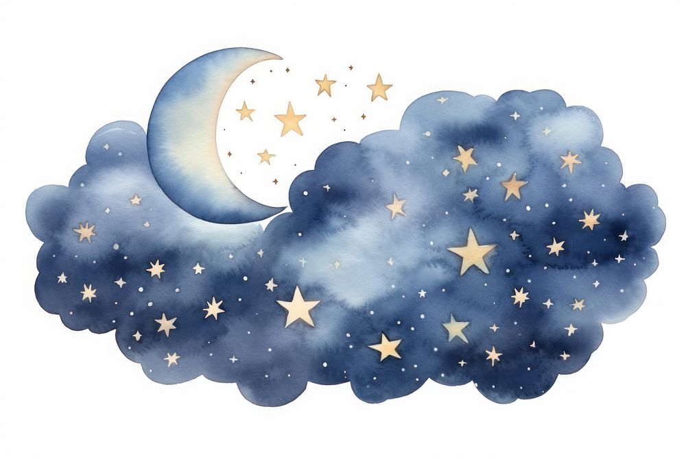 Night moon astronomy cloud. AI generated Image by rawpixel.