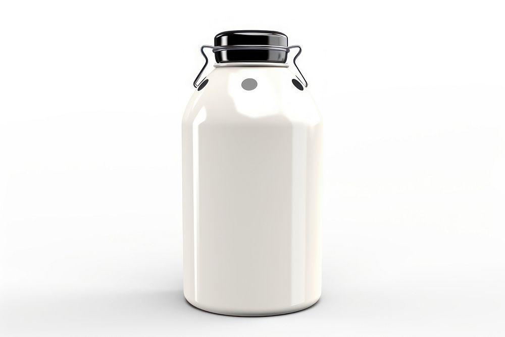 Milk bottle white white background. AI generated Image by rawpixel.