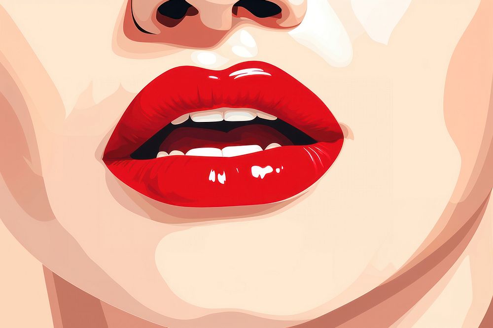 Lipstick portrait mouth red. AI | Free Photo Illustration - rawpixel