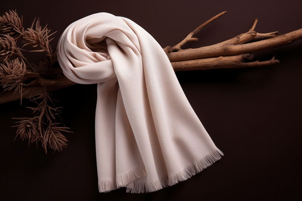 White scarf studio shot elegance. 