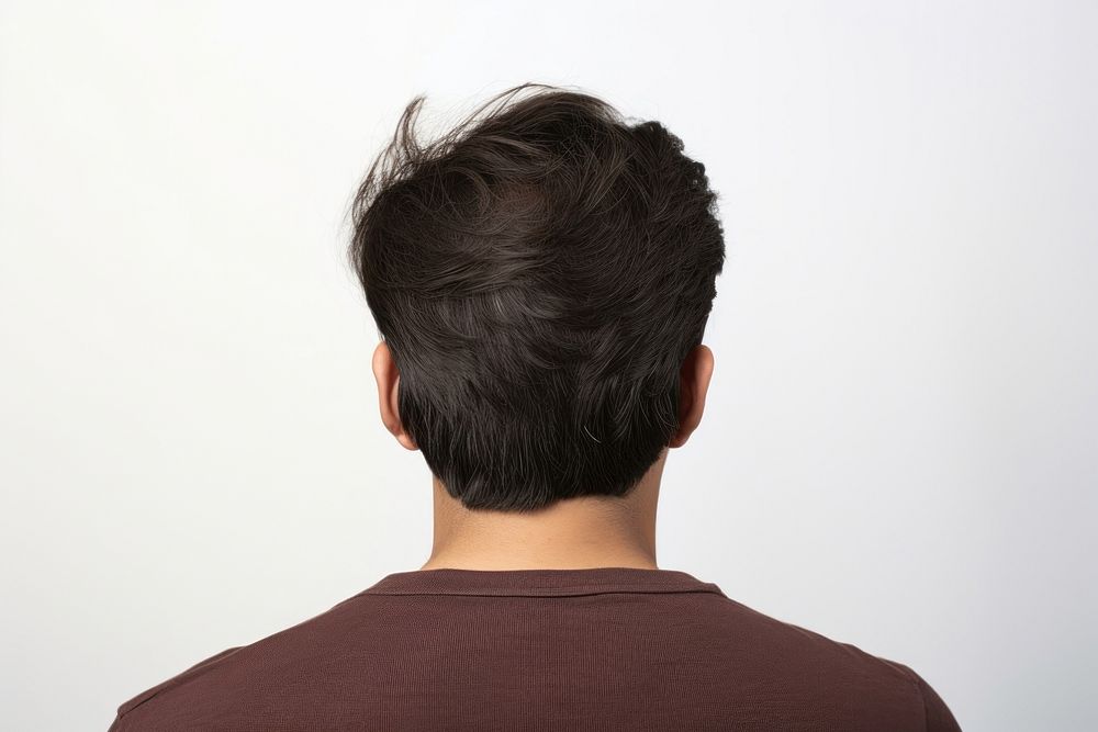 Adult back head hair. 