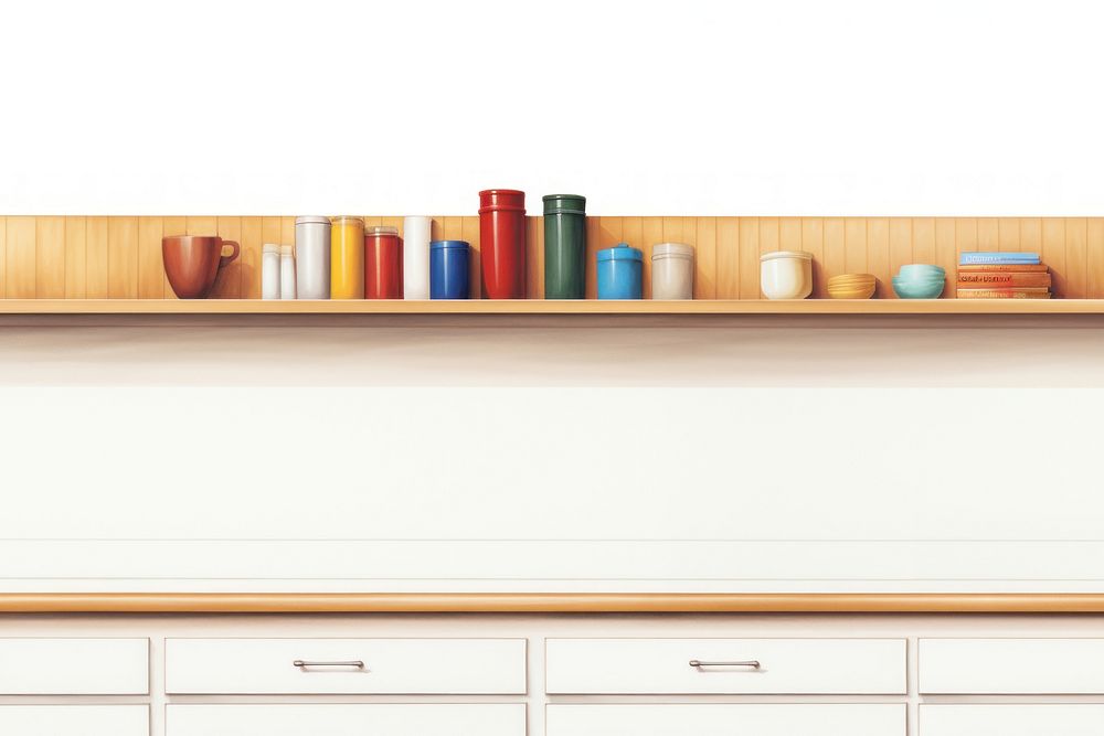 Furniture bookshelf bookcase kitchen. AI generated Image by rawpixel.