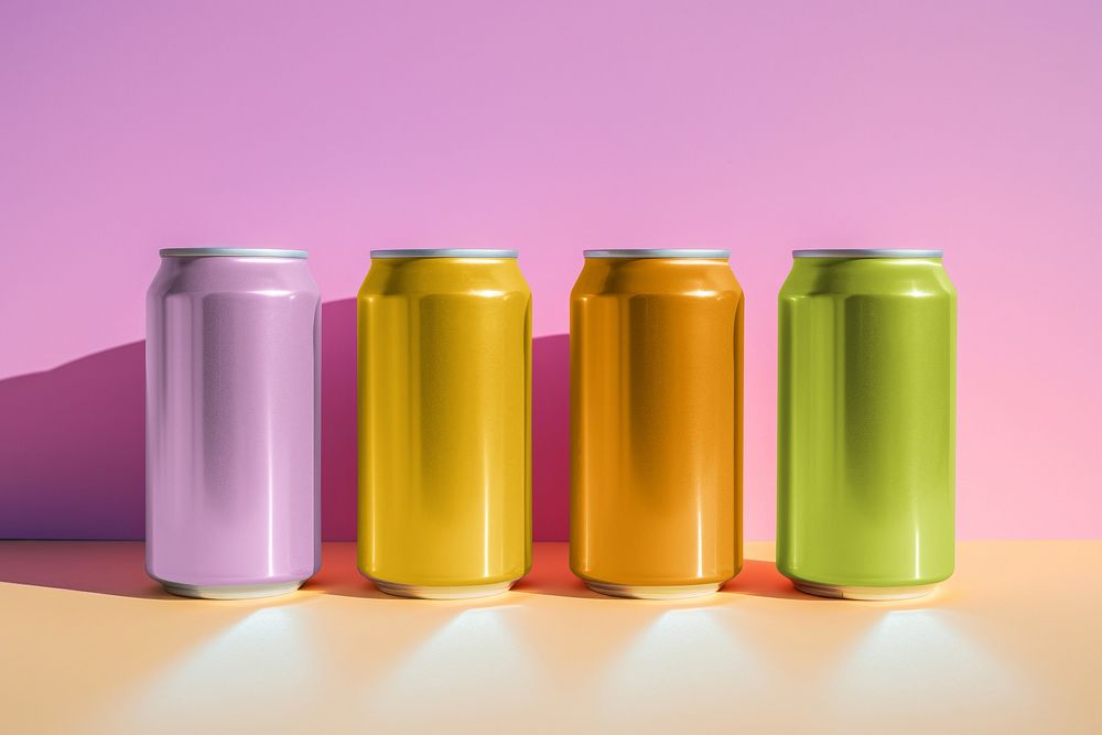 Blank soda can, realistic product packaging with design space