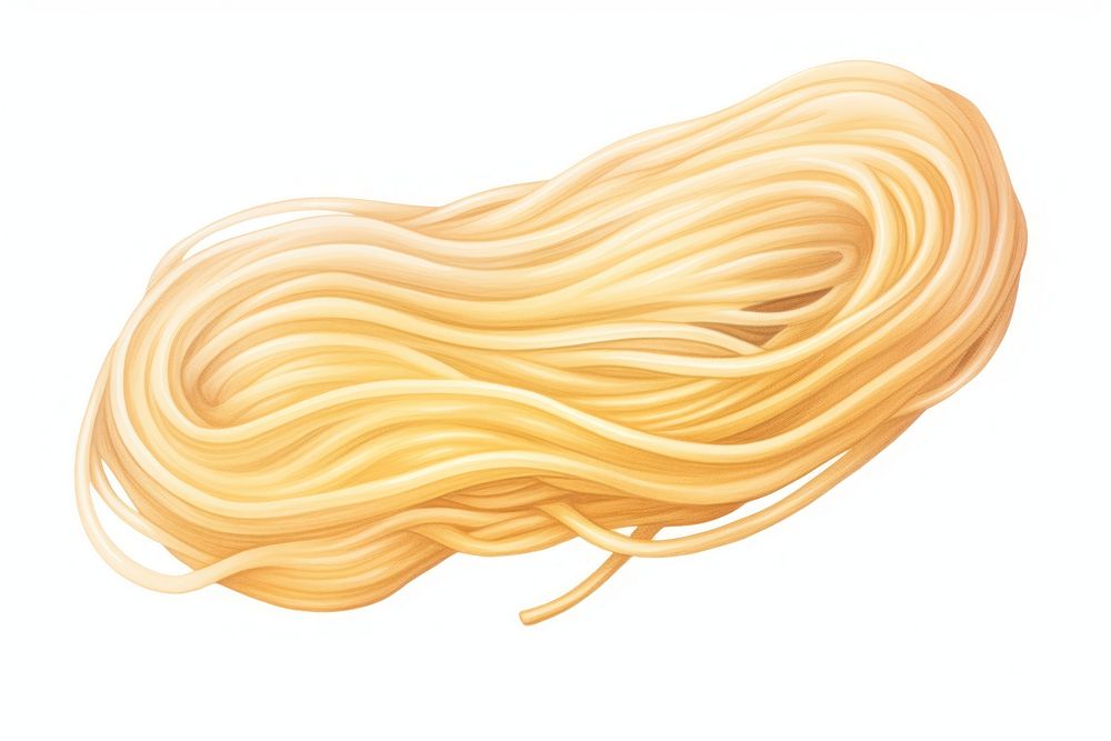 Vermicelli spaghetti noodle pasta, digital paint illustration. AI generated image