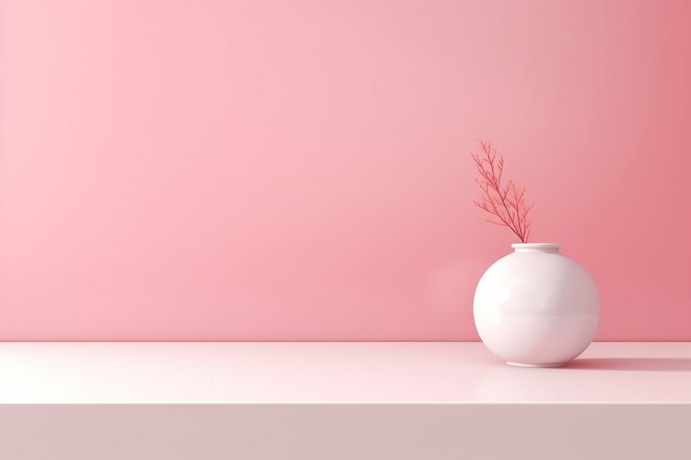 Flower table plant pink, digital paint illustration. AI generated image