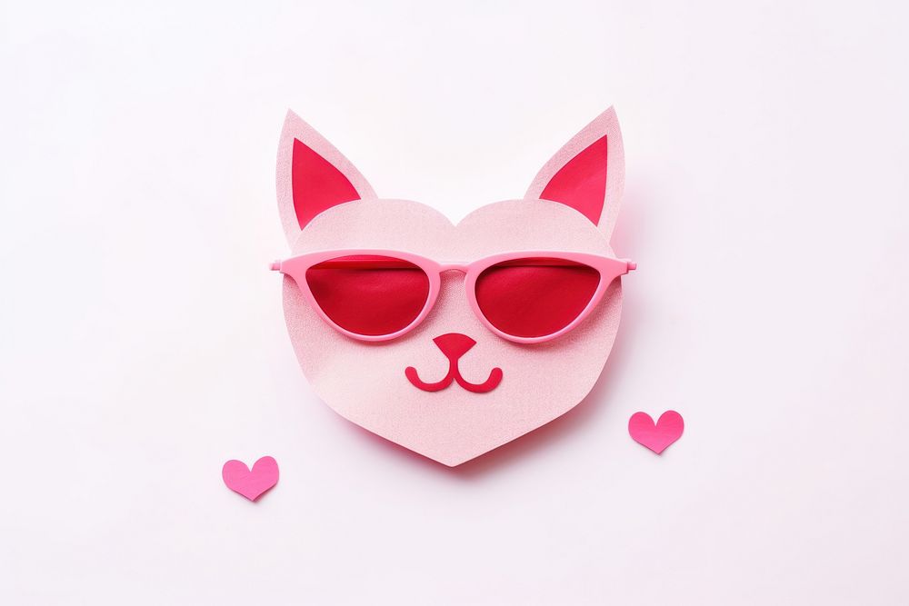 Glasses heart pink anthropomorphic. AI generated Image by rawpixel.