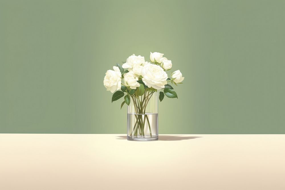 Flower rose vase plant. AI generated Image by rawpixel.
