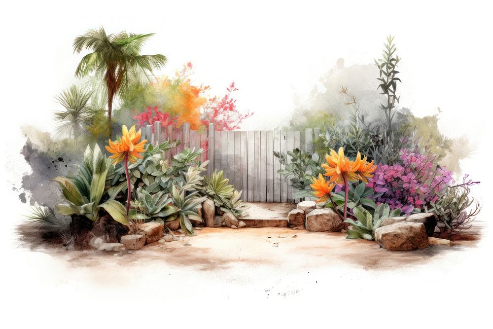 Garden outdoors painting flower. AI generated Image by rawpixel.