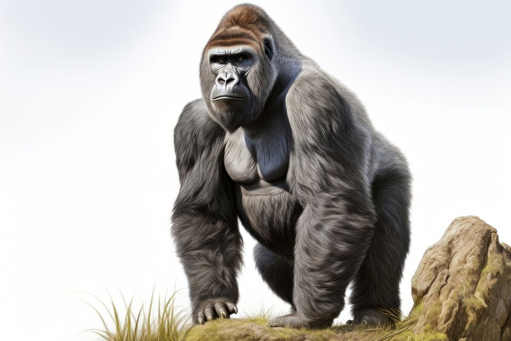 Gorilla wildlife mammal monkey. AI generated Image by rawpixel.