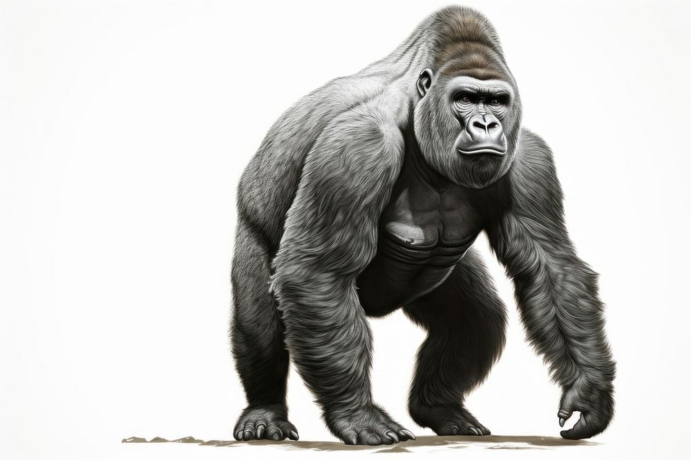 Gorilla wildlife mammal animal. AI generated Image by rawpixel.