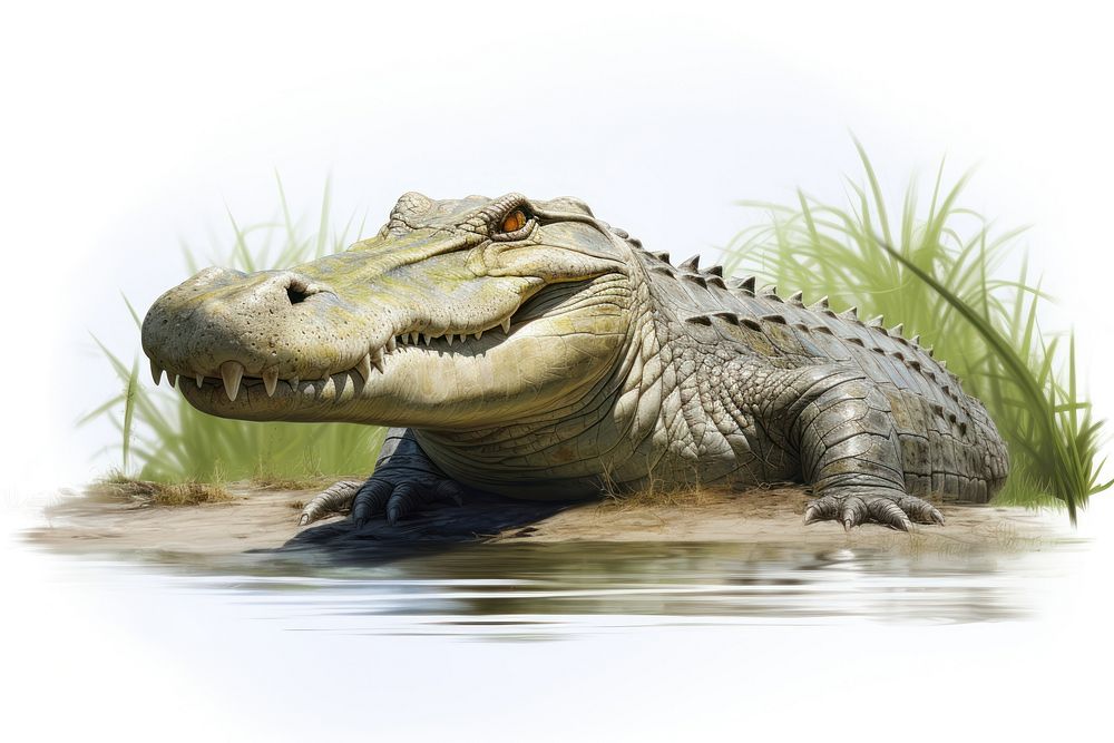 Crocodile reptile animal alligator. AI generated Image by rawpixel.