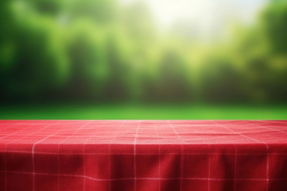 Grass green tablecloth. 