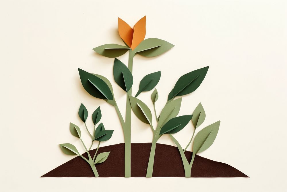 Plant art origami paper. AI generated Image by rawpixel.