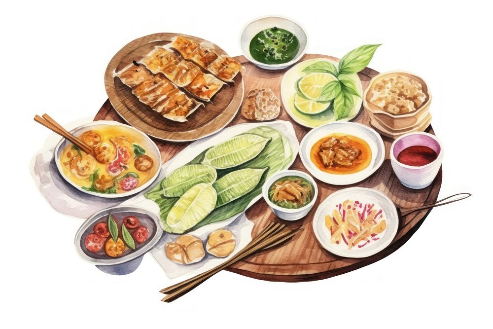 Food chopsticks lunch plate. AI generated Image by rawpixel.