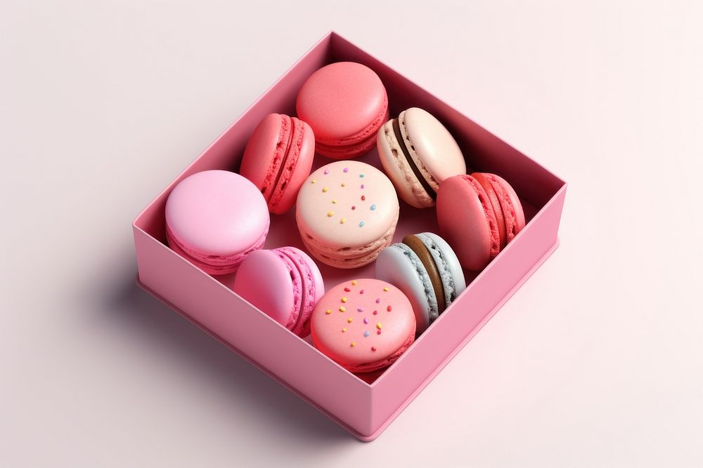Macarons food box confectionery. AI generated Image by rawpixel.
