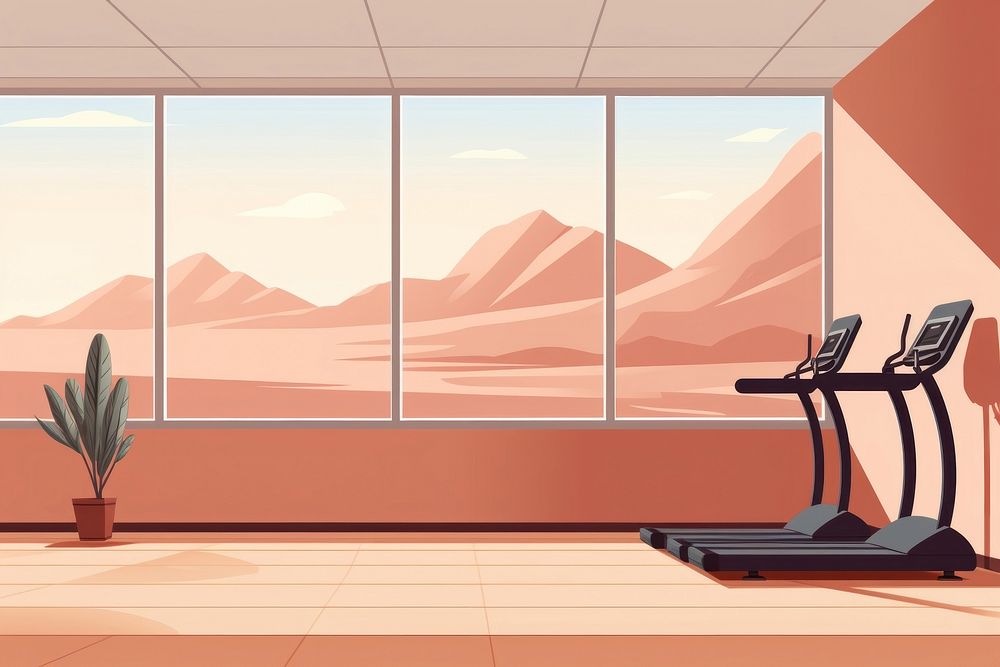 Gym landscape room architecture. AI generated Image by rawpixel.