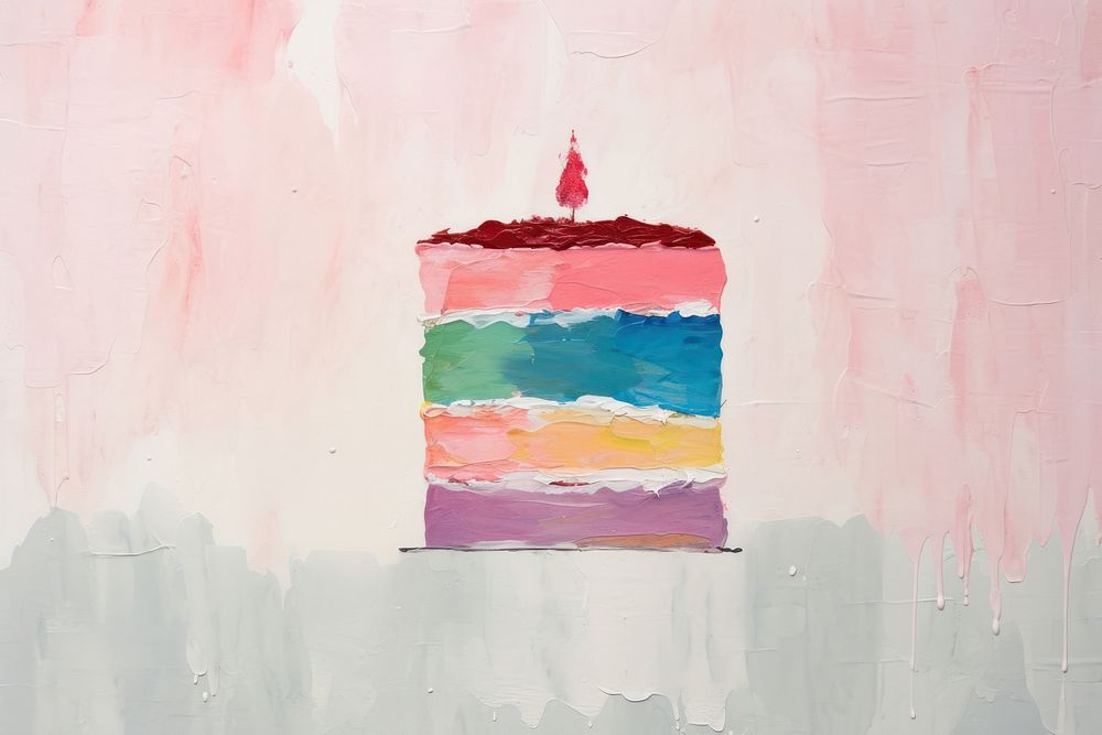 Birthday painting cake art. AI generated Image by rawpixel.