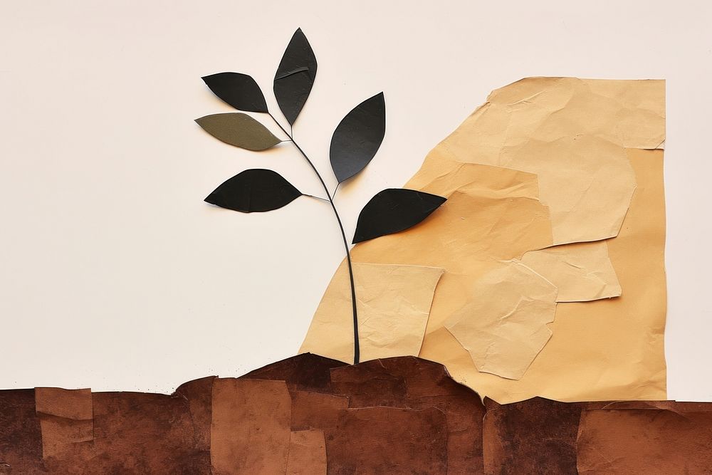 Plant paper art leaf. 