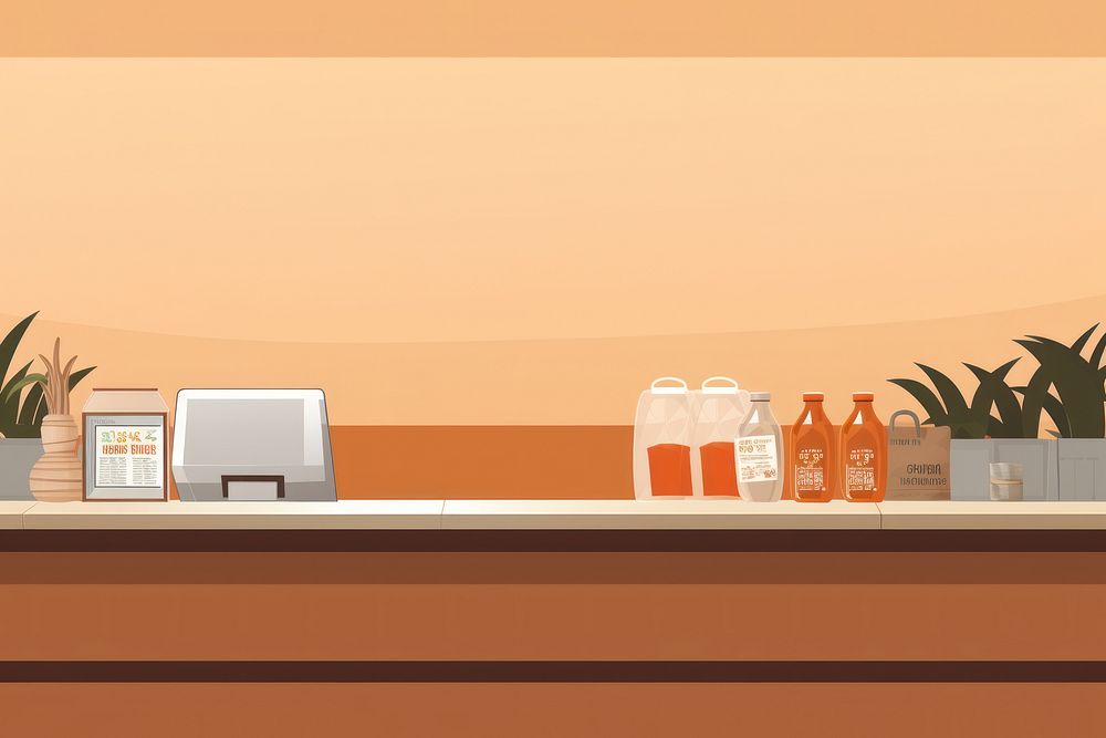 Supermarket indoors table refreshment. AI generated Image by rawpixel.