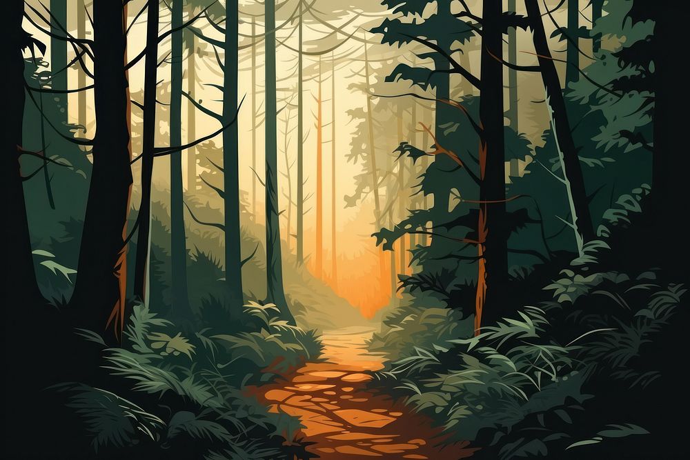 Forest land landscape woodland. AI generated Image by rawpixel.