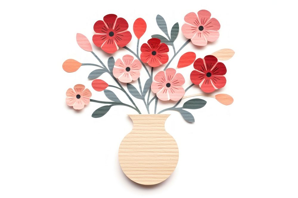 Flower vase craft shape. AI generated Image by rawpixel.
