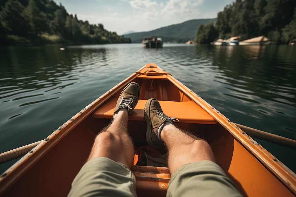 Lake boat recreation footwear. AI generated Image by rawpixel.