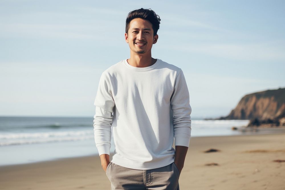 Outdoors t-shirt beach smile. 