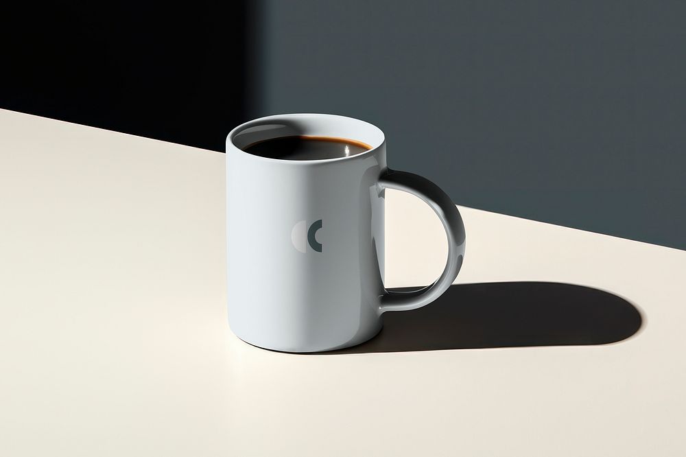 Coffee mug packaging mockup psd