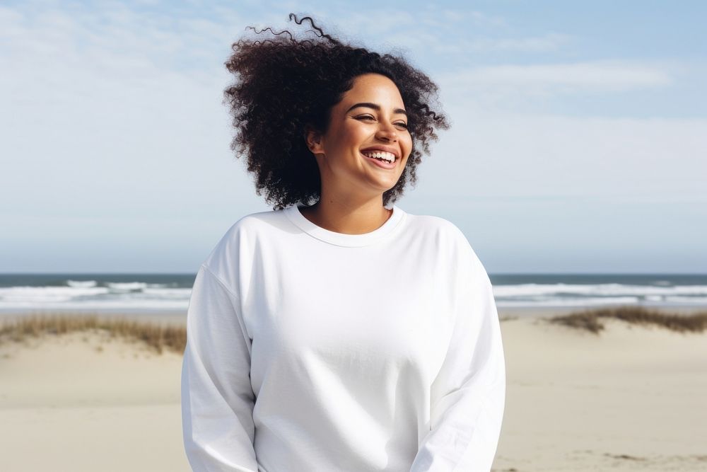 Laughing outdoors beach smile. AI generated Image by rawpixel.