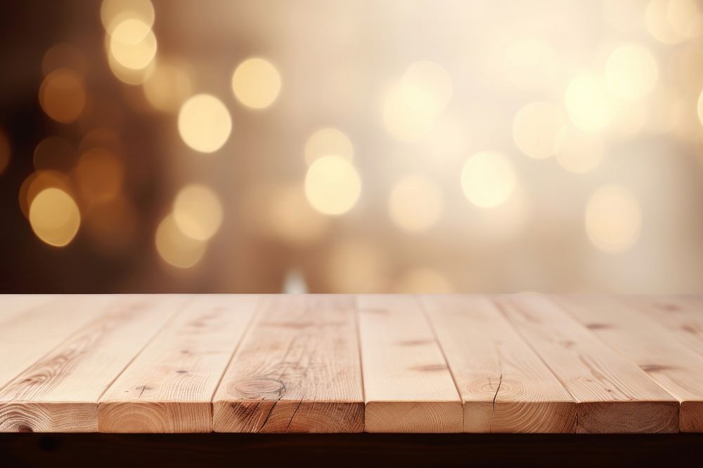 Wood backgrounds tabletop illuminated. AI generated Image by rawpixel.