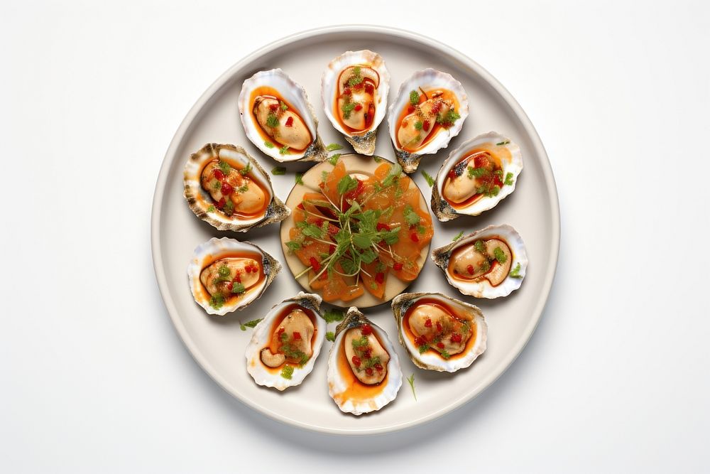 Seafood oyster plate meal. AI generated Image by rawpixel.