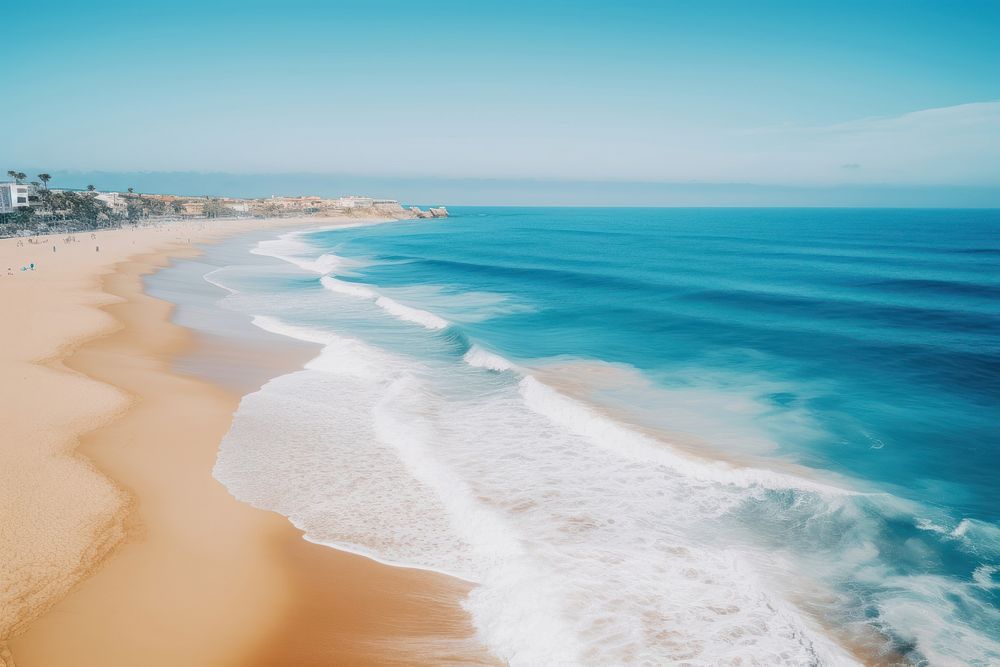 Beach ocean outdoors horizon. 