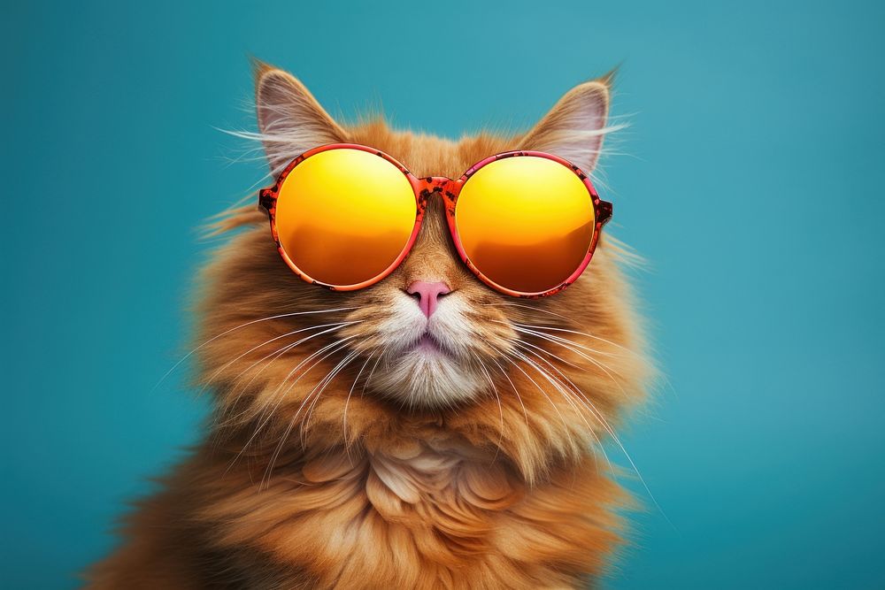 Glasses sunglasses mammal animal. AI generated Image by rawpixel.