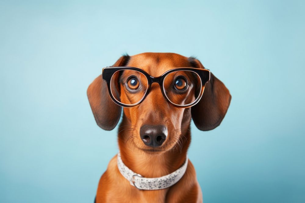 Glasses dachshund animal mammal. AI generated Image by rawpixel.