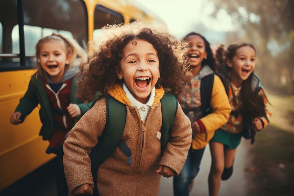 Laughing school child happy. AI generated Image by rawpixel.