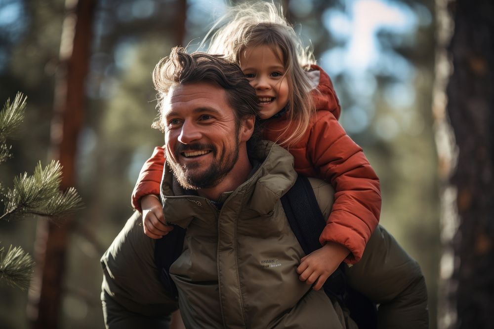 Photography carrying laughing portrait. 