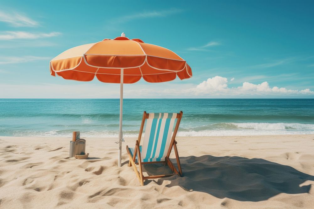 Beach furniture umbrella outdoors. AI generated Image by rawpixel.