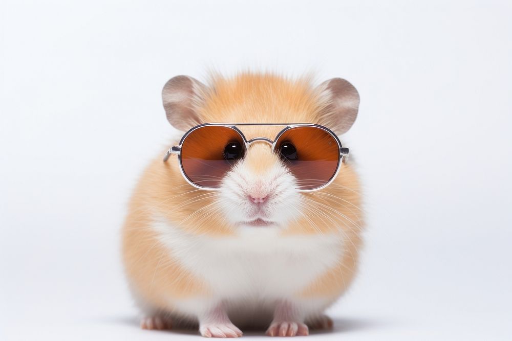 Hamster sunglasses mammal animal. AI generated Image by rawpixel.
