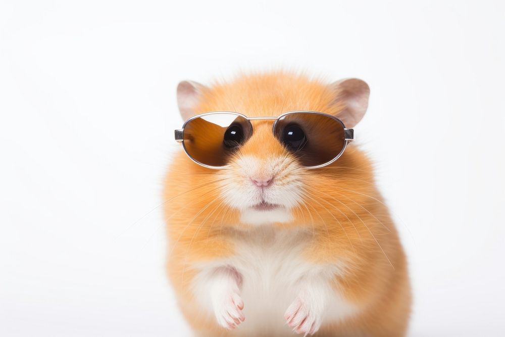 Sunglasses hamster mammal animal. AI generated Image by rawpixel.