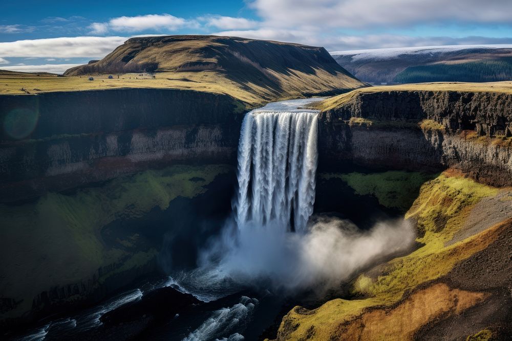 Waterfall landscape outdoors nature. 