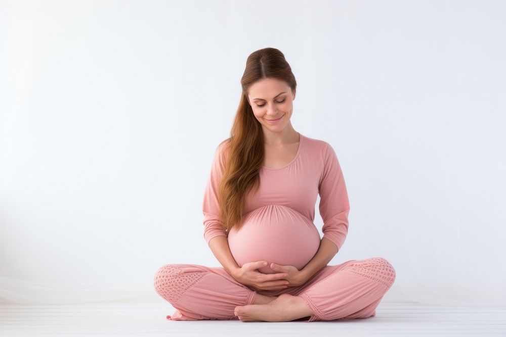Yoga meditating pregnant sitting. AI generated Image by rawpixel.