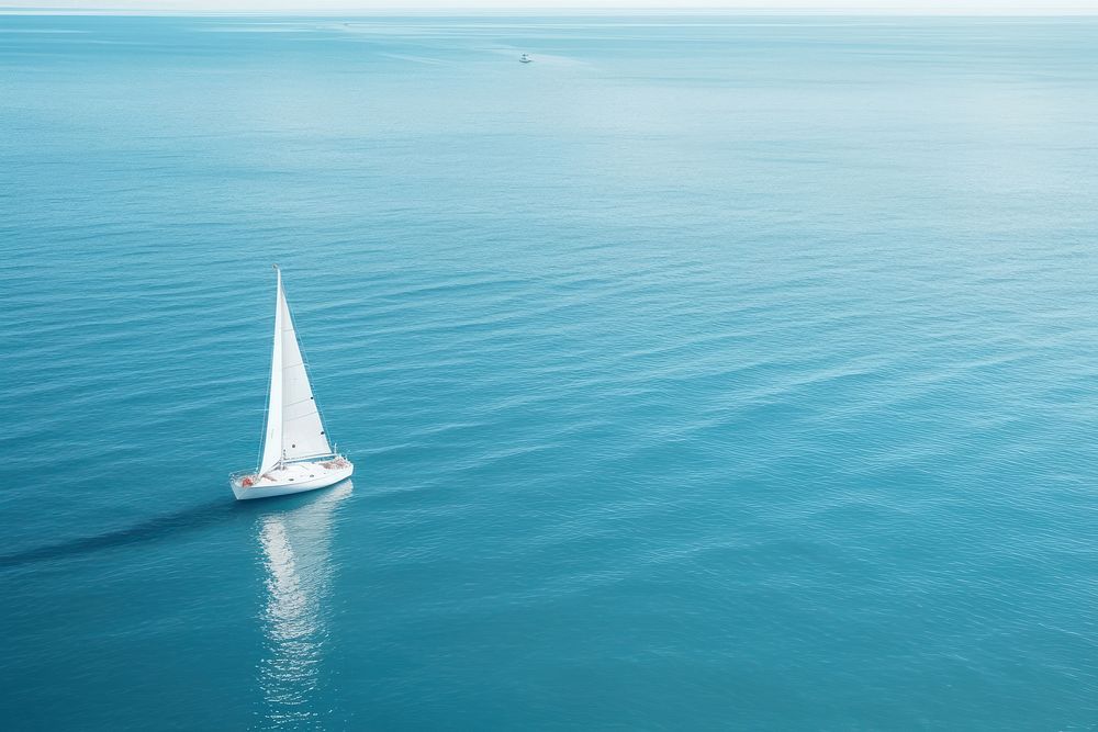 Sailboat sea outdoors horizon. AI generated Image by rawpixel.