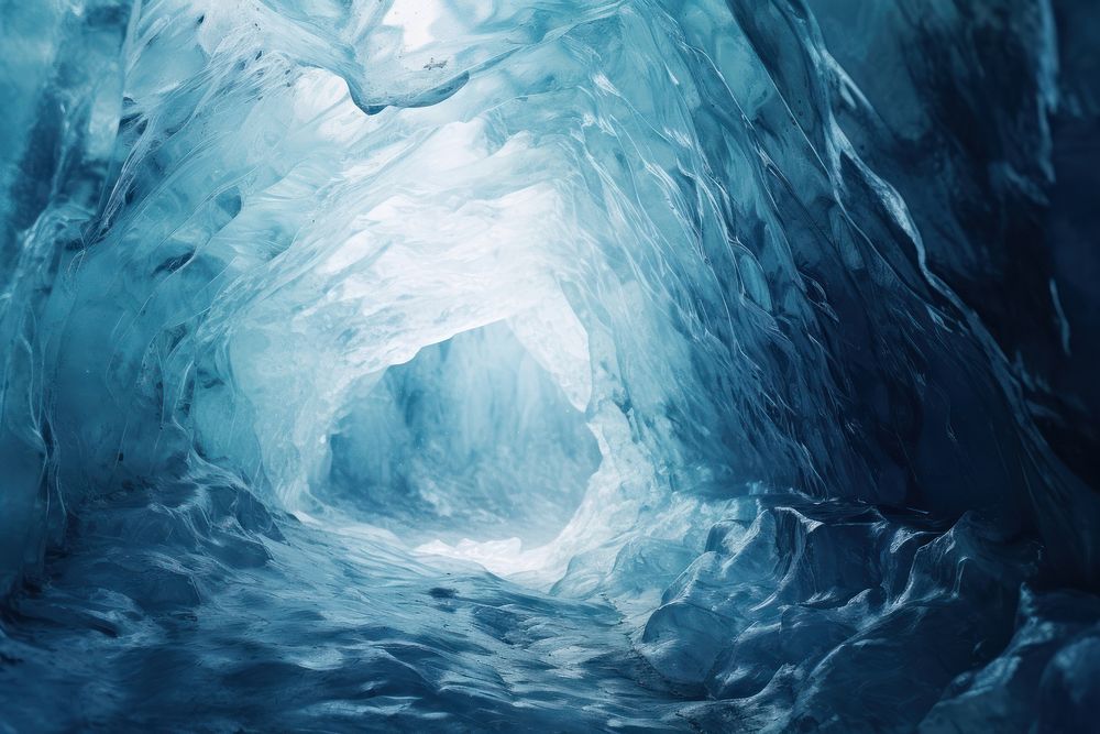 Cave ice glacier nature. AI generated Image by rawpixel.