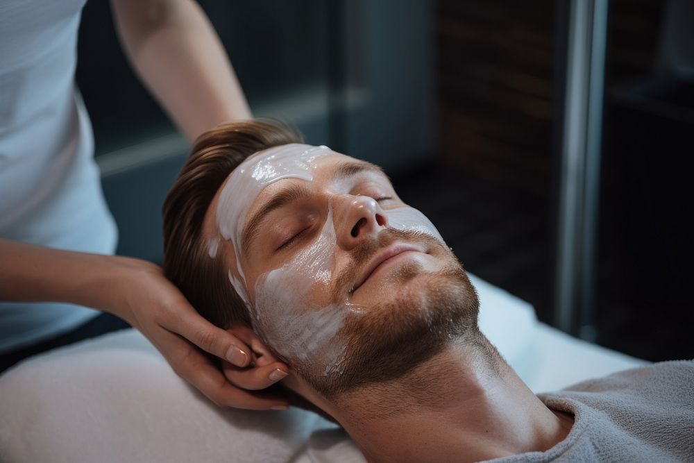 Adult skin man relaxation. AI generated Image by rawpixel.